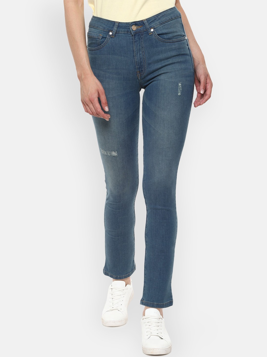 

Van Heusen Woman Women Navy Blue Ribbed Light Fade Stretchable Jeans
