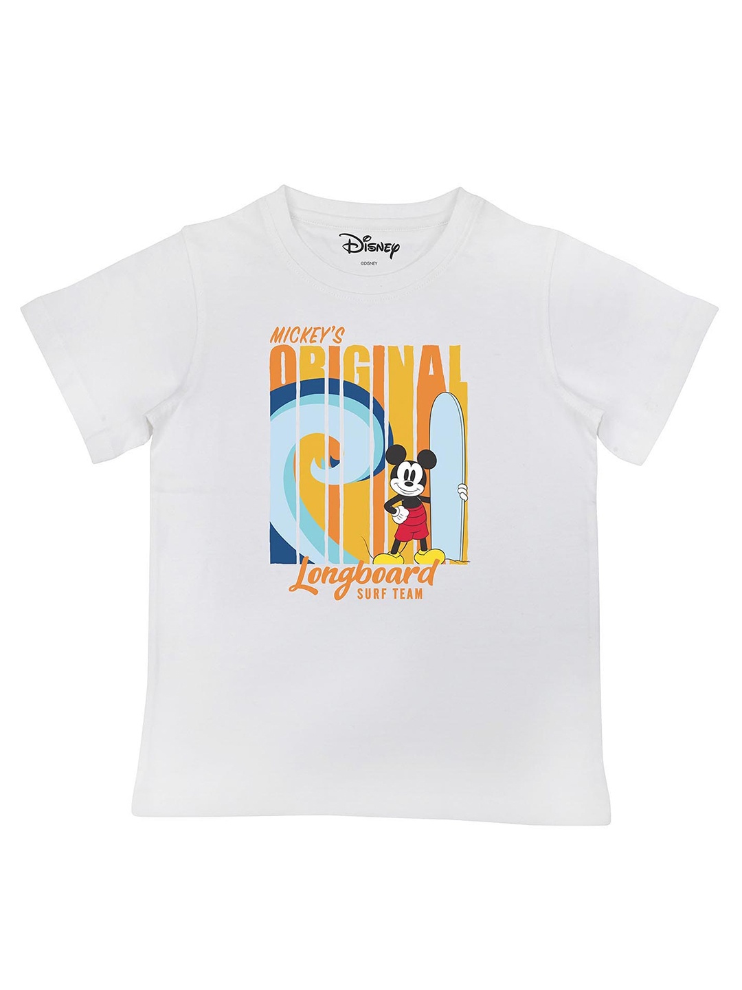

Disney by Wear Your Mind Boys White Mickey Mouse Printed T-shirt