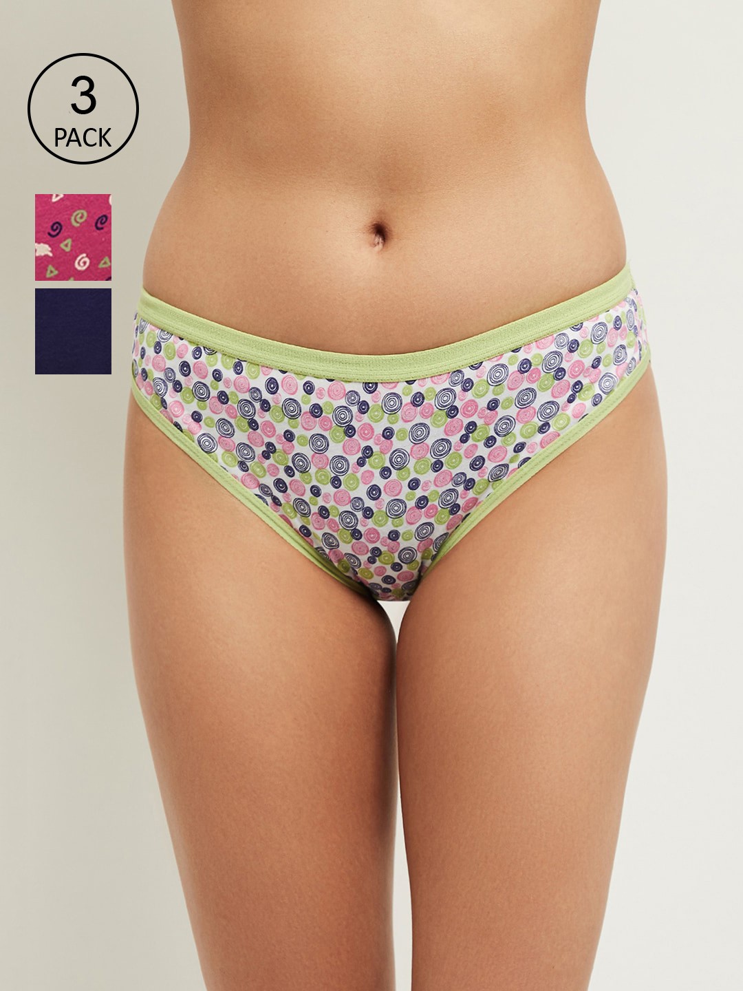 

max Women Pack Of 3 Assorted Pure Cotton Bikini Briefs 1000009819566