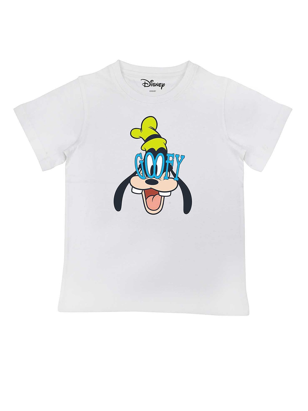 

Disney by Wear Your Mind Boys White Printed V-Neck Applique T-shirt
