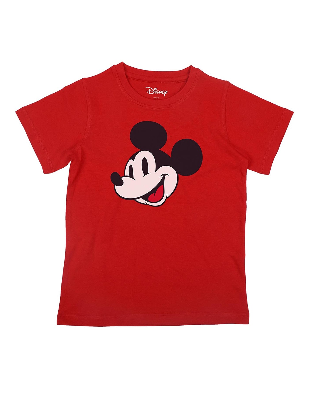 

Disney by Wear Your Mind Boys Red Mickey Mouse Printed Pure Cotton T-shirt