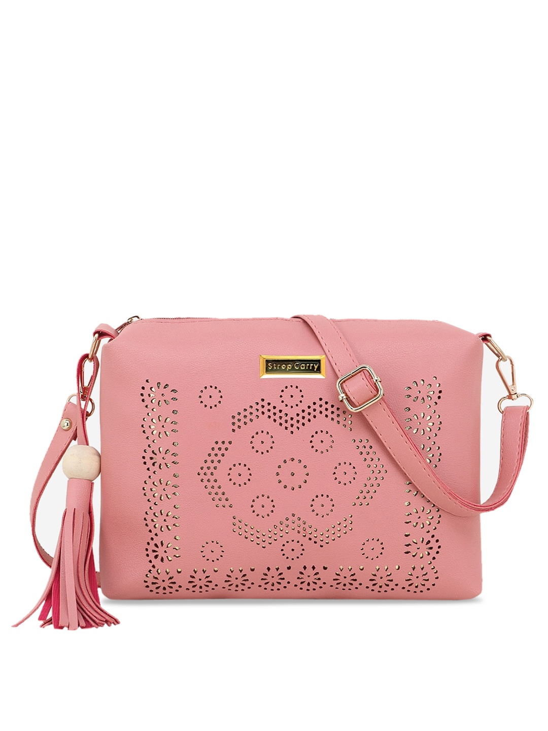 

Stropcarry Pink Textured Sling Bag