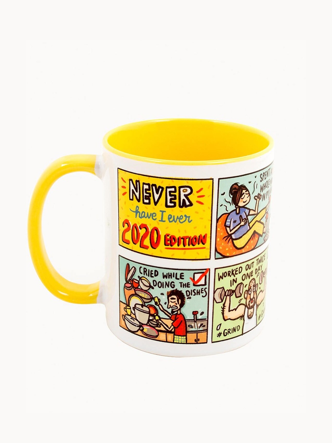 

Chumbak Yellow & White Text or Slogans Printed Ceramic Matte Mug