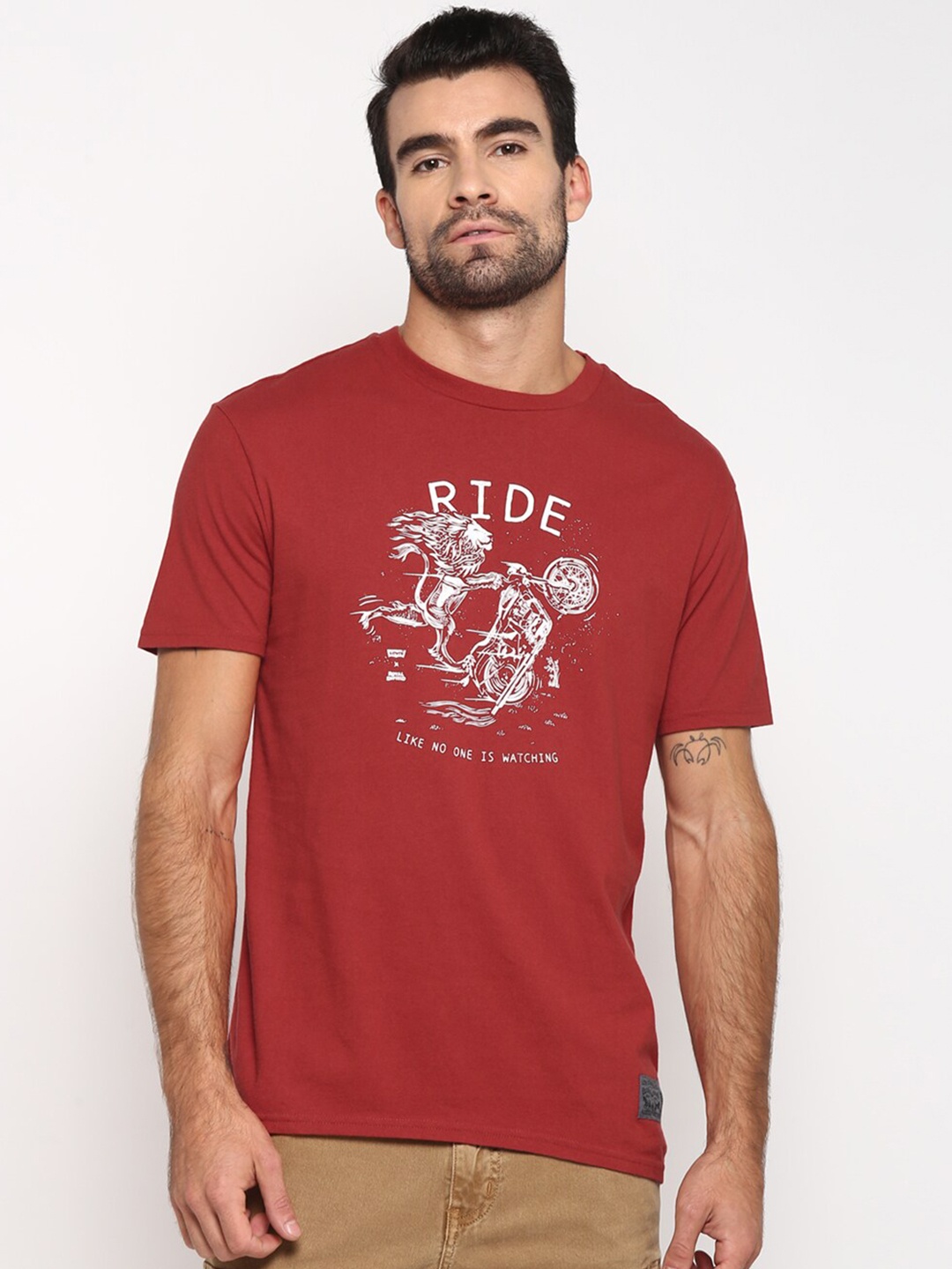 

Royal Enfield Men Red Printed T-shirt