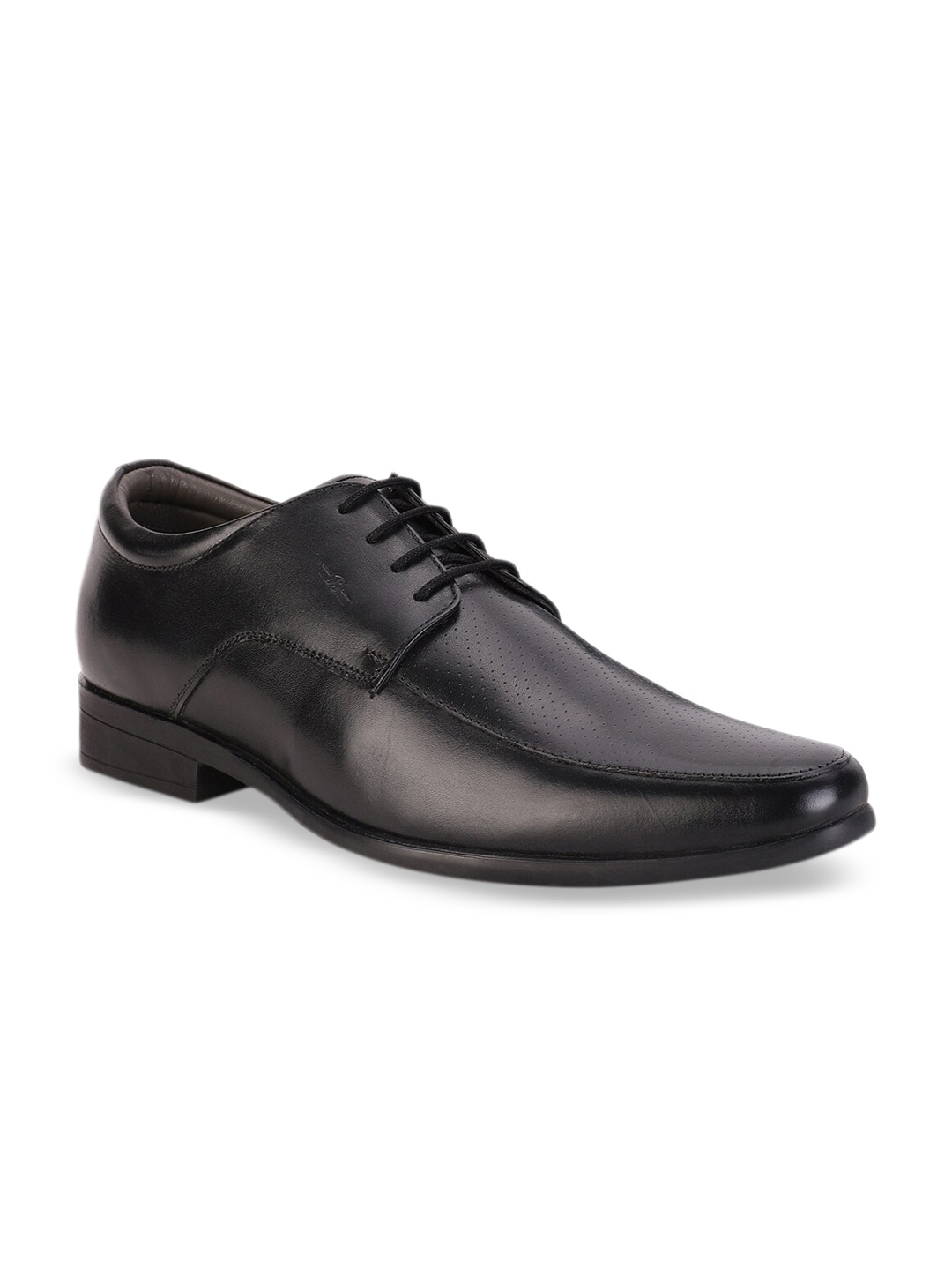 

Bata Men Black Textured Leather Formal Derbys