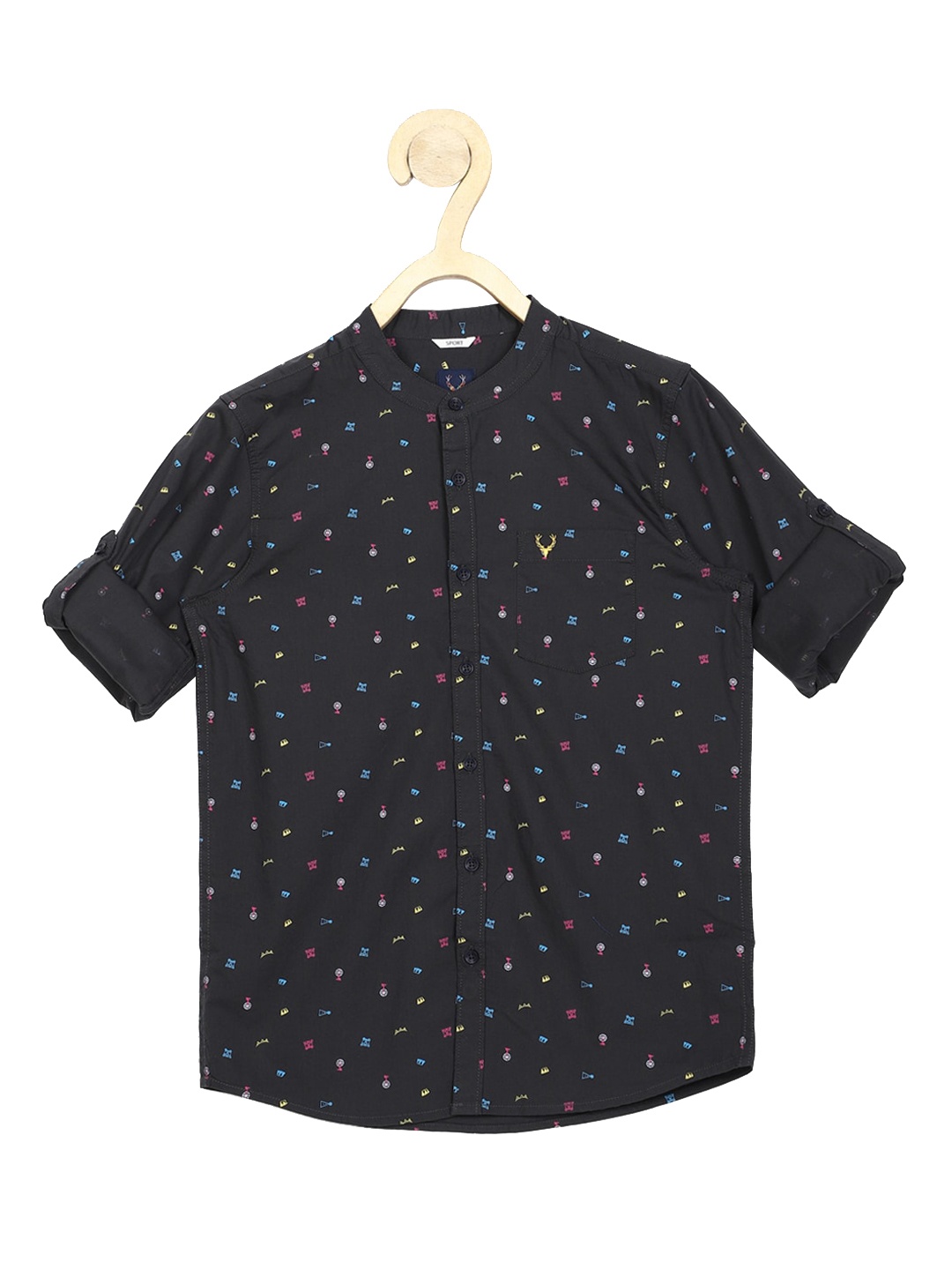

Allen Solly Junior Boys Black Printed Casual Shirt