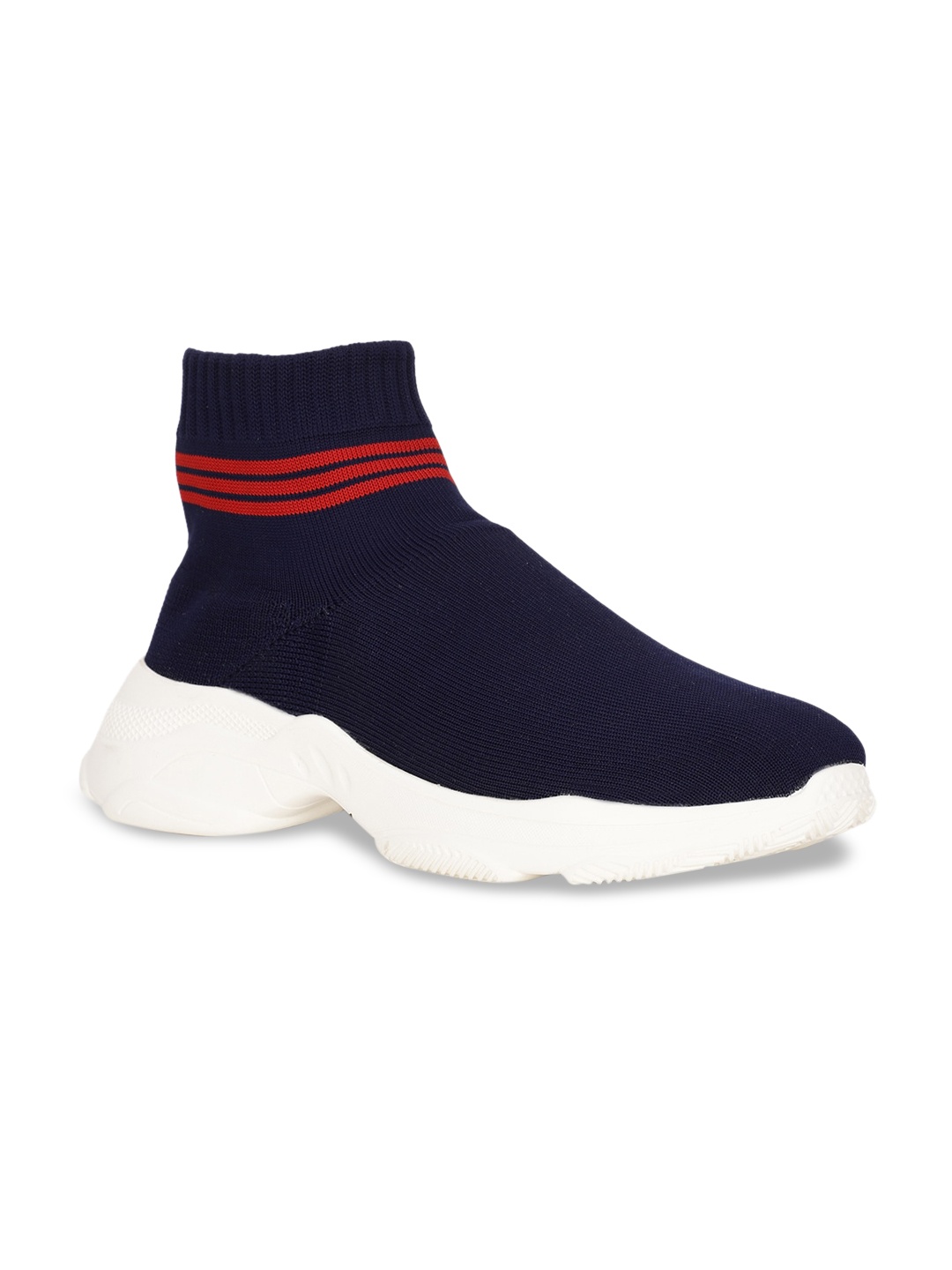 

Bruno Manetti Men Navy Blue Woven Design Slip-On Sneakers