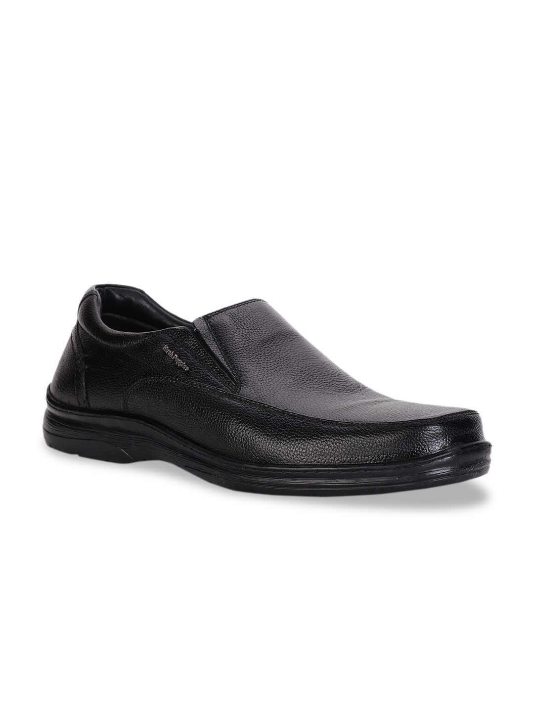 

Hush Puppies Men Black Textured Leather Formal Slip-Ons