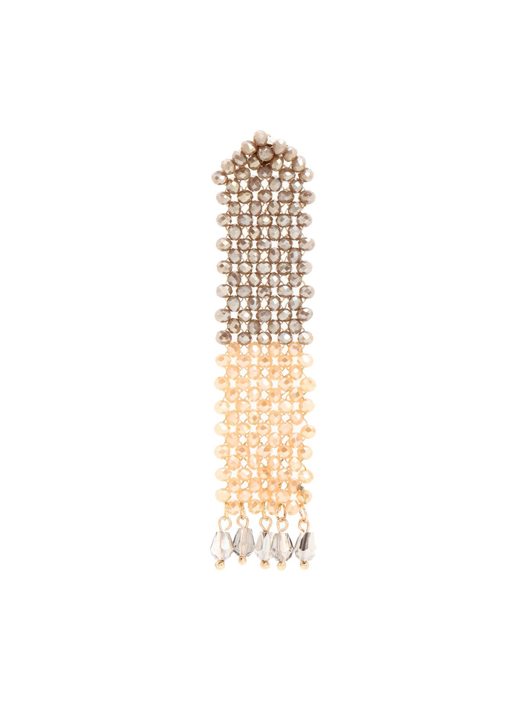 

FOREVER 21 Peach-Coloured & Brown Chandelier Glass Beaded Contemporary Drop Earrings