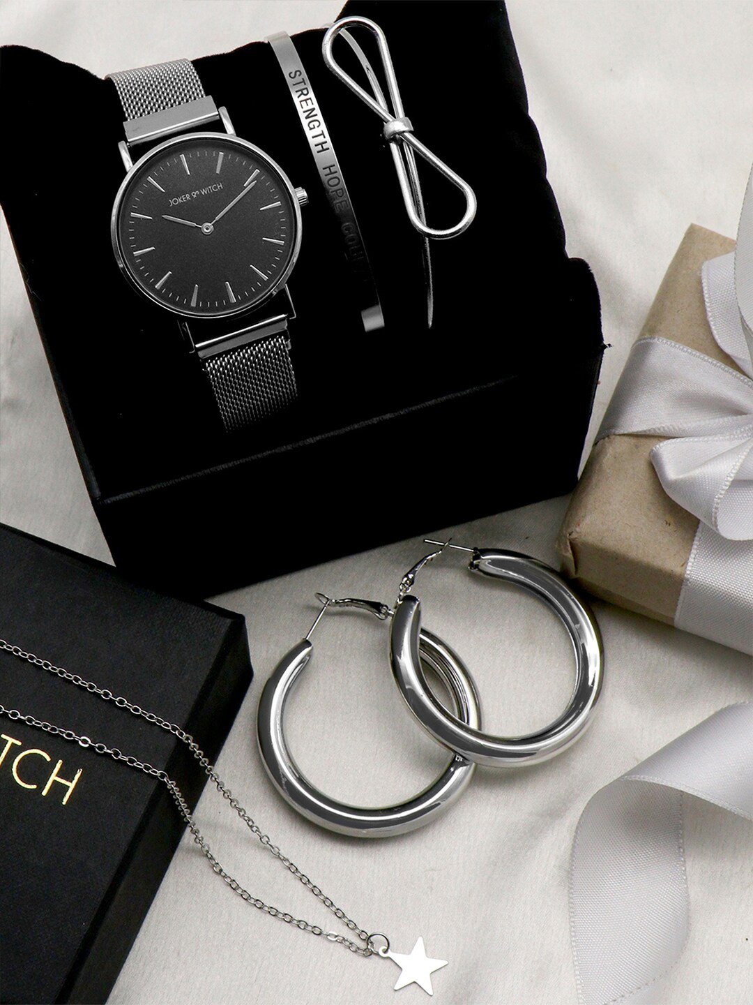 

JOKER & WITCH Women Black Watch Gift Set JWLS114