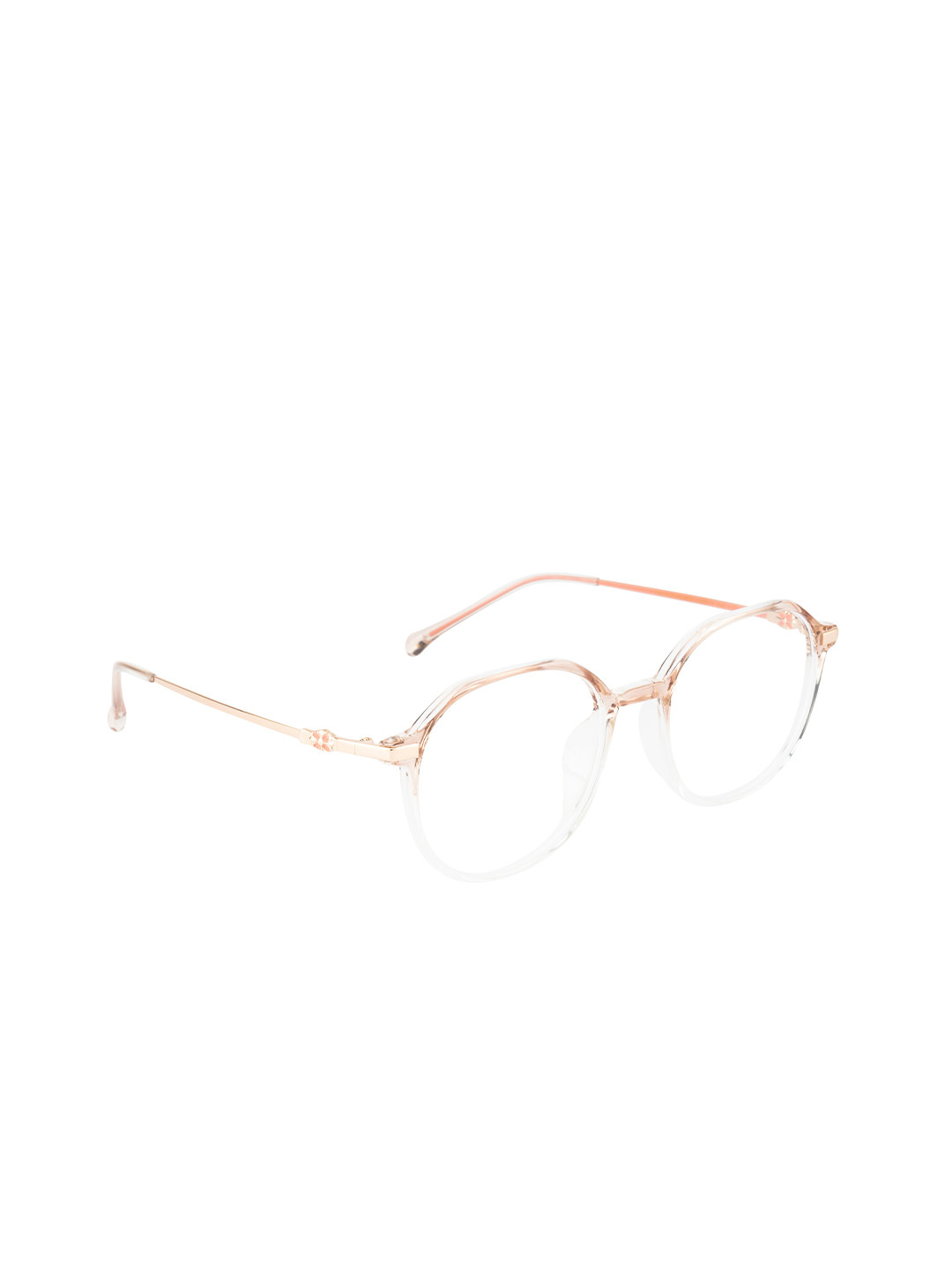 

Ted Smith Unisex Gold & White Full Rim Square Frames Eyeglasses
