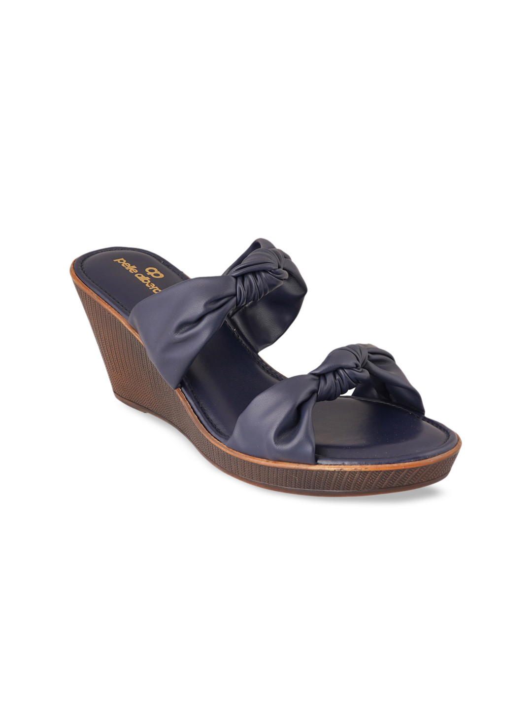 

pelle albero Blue Wedge Sandals