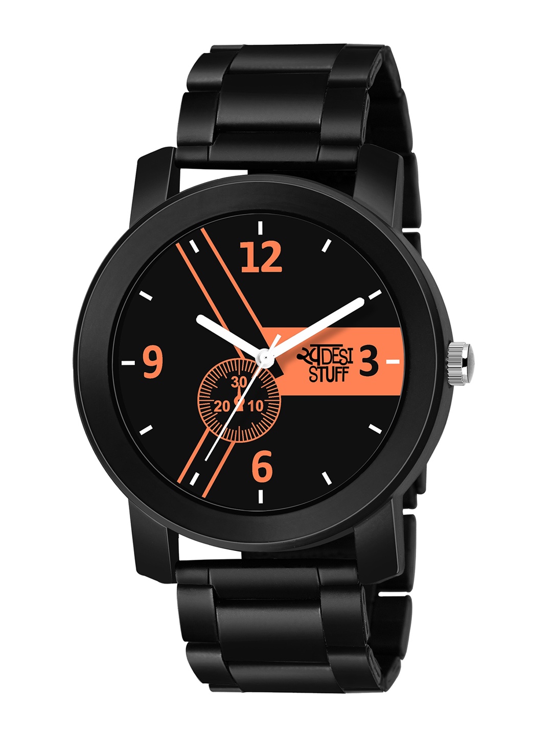 

SWADESI STUFF Men Black Water Resistant Analogue Watch metal black 14b