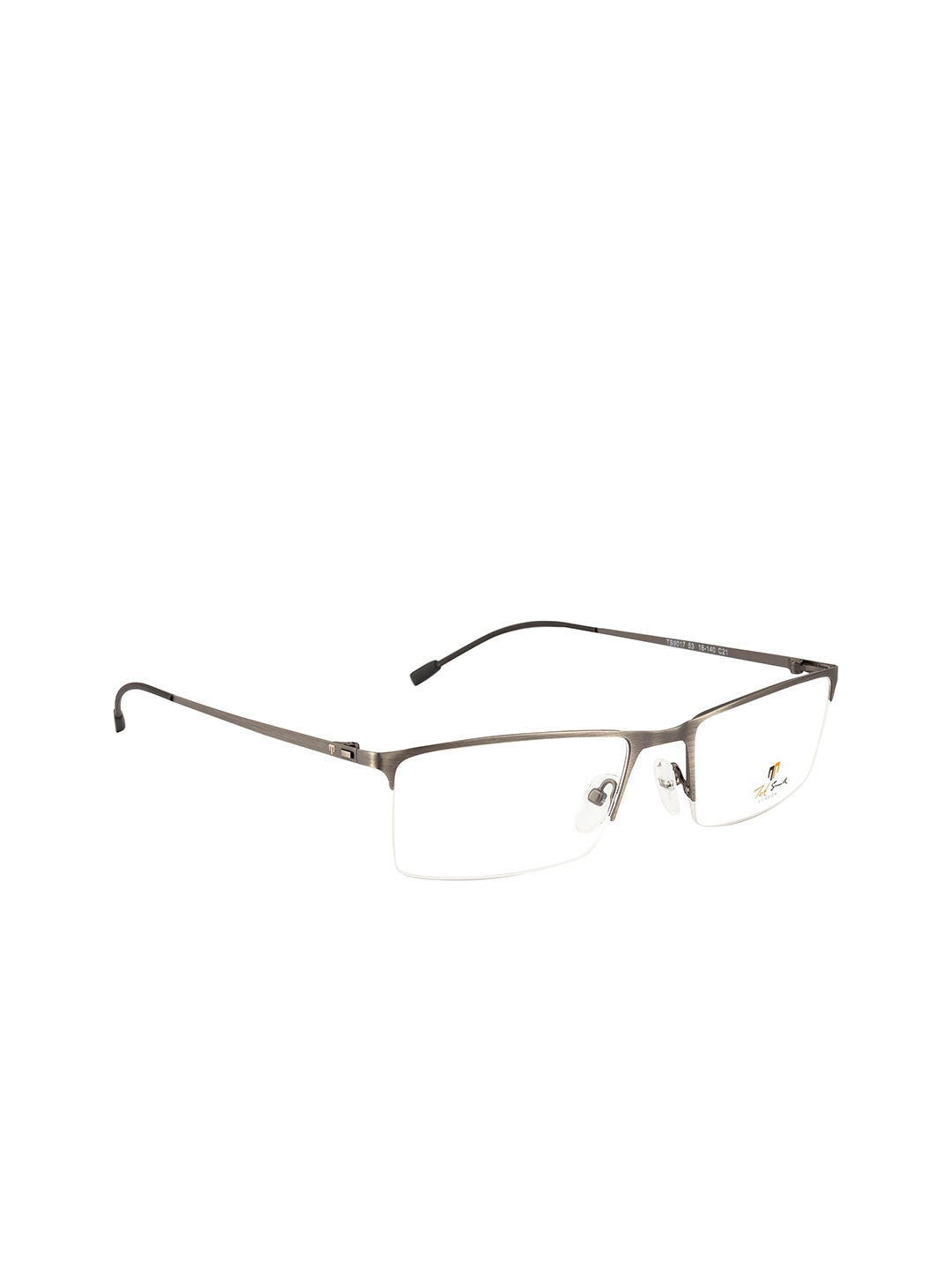 

Ted Smith Unisex Grey & Black Half Rim Rectangle Frames