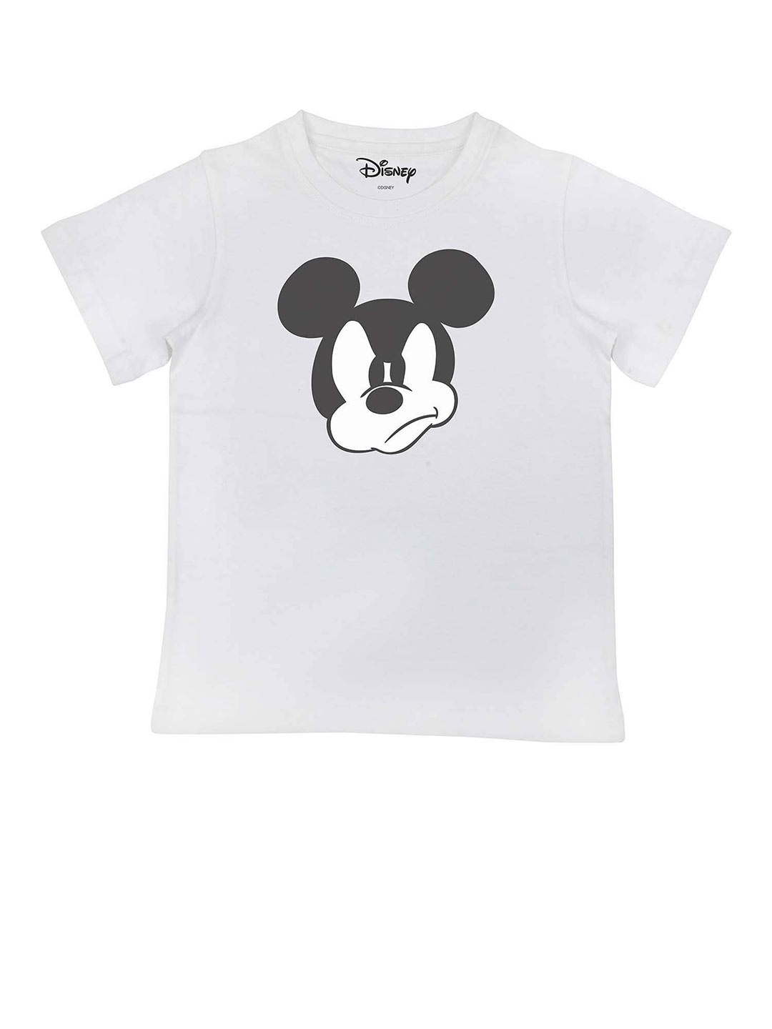 

Disney by Wear Your Mind Boys White Mickey Mouse Printed Cotton T-shirt