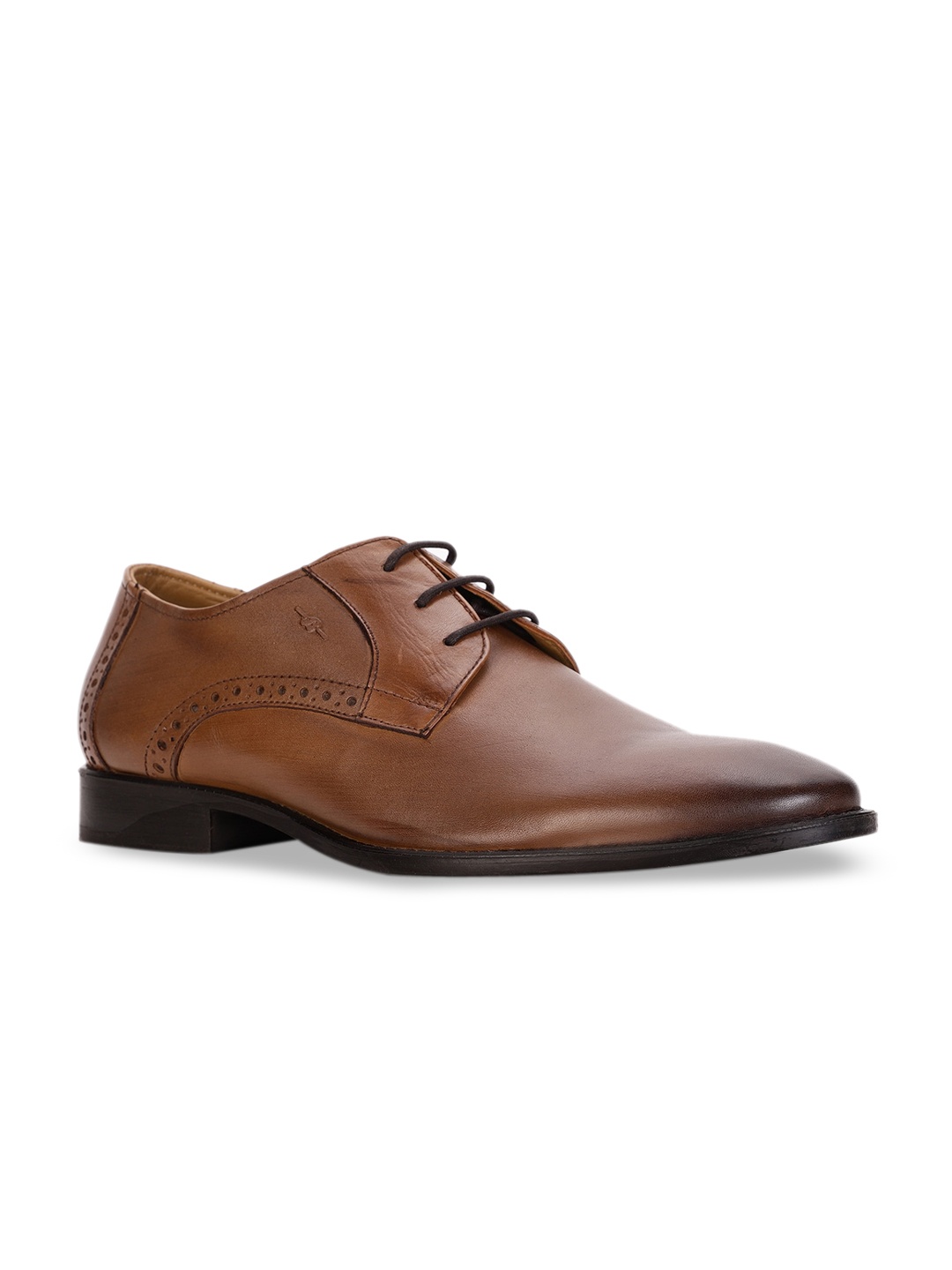 

Bata Men Tan Brown Solid Leather Formal Derbys