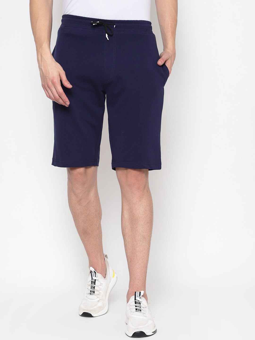 

PAUSE SPORT Men Navy Blue Slim Fit Mid-Rise Regular Shorts