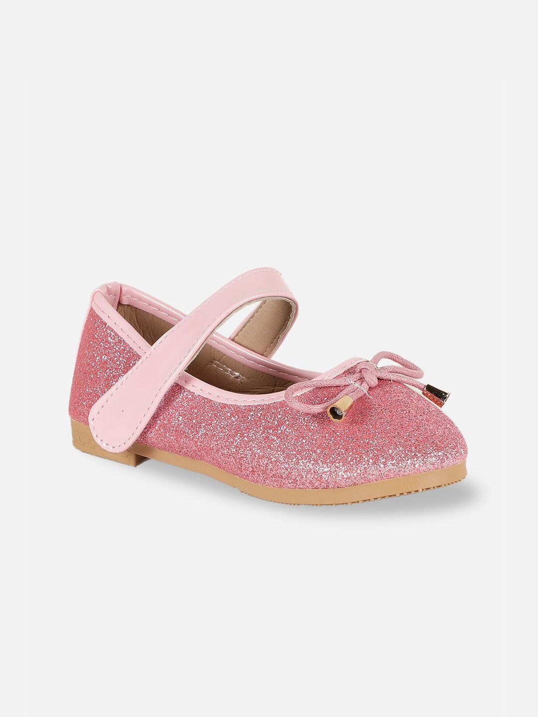 

PASSION PETALS Girls Pink Embellished Ballerinas with Bows Flats