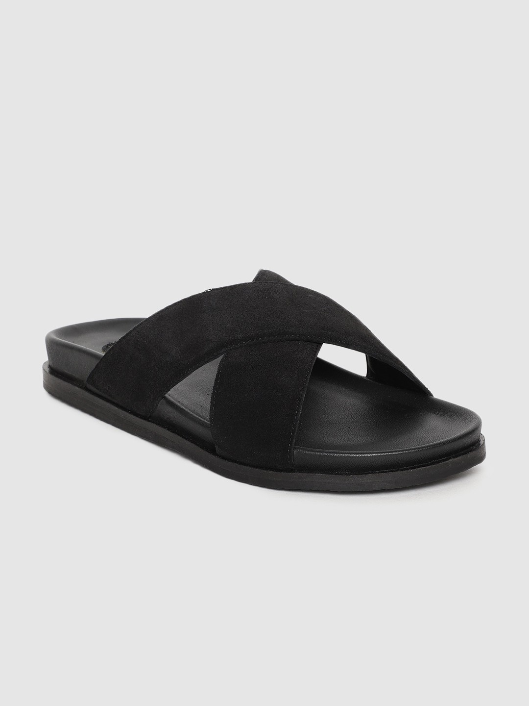 

RARE RABBIT Men Black Colourblocked Leather Flatforms