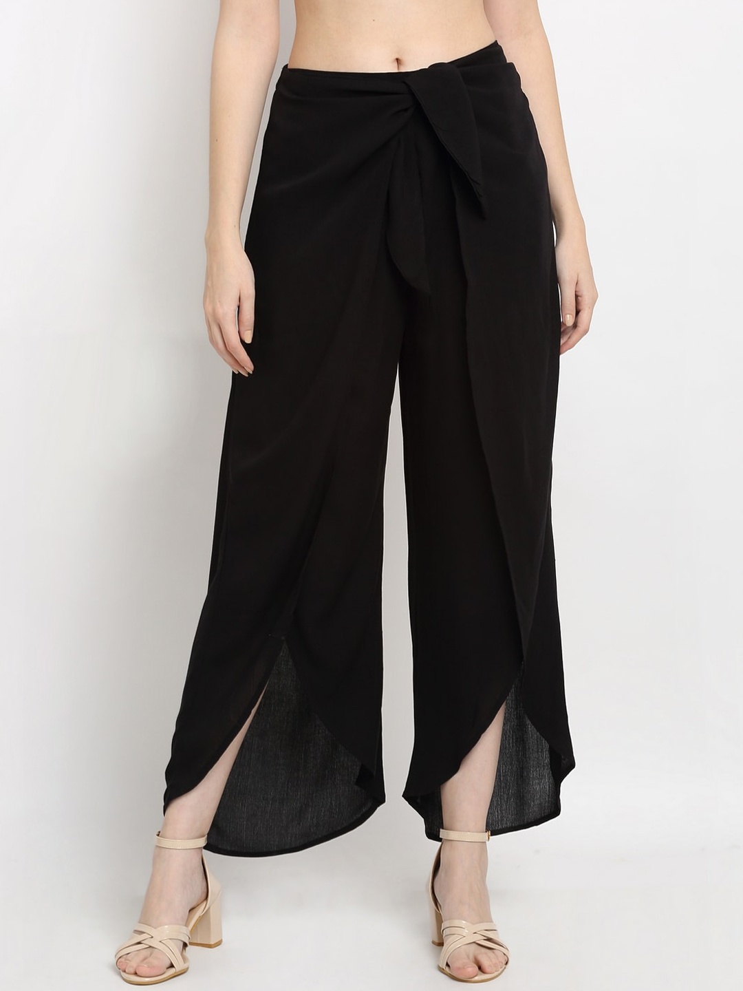 

DIVA WALK EXCLUSIVE Women Black Loose Fit Parallel Trousers