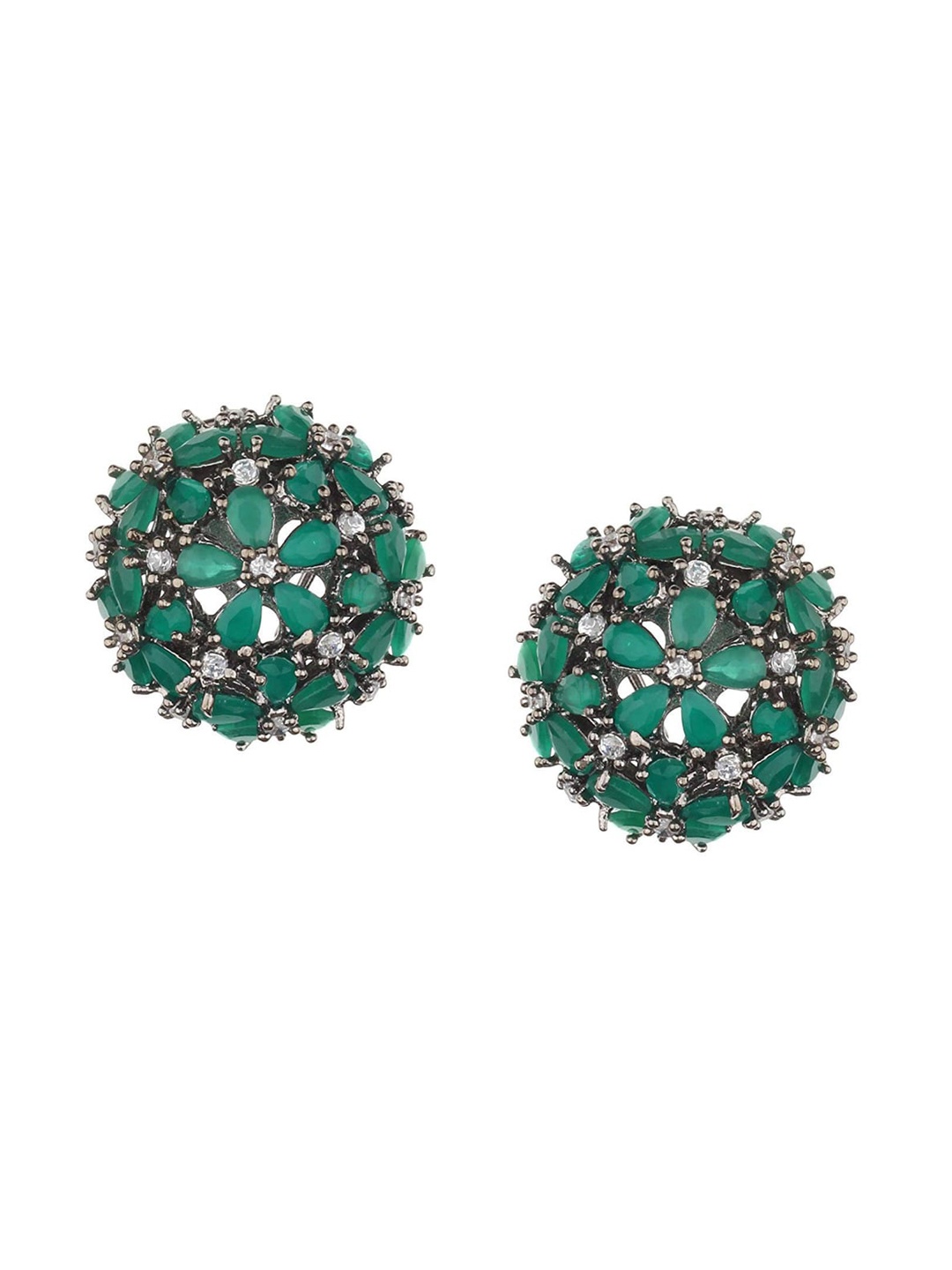 

Runjhun Green Contemporary Studs Earrings