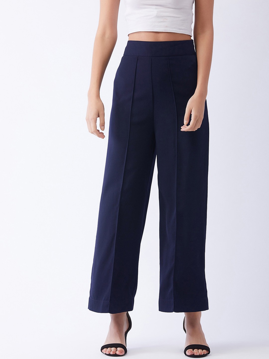 

MAGRE Women Blue Parallel Trousers