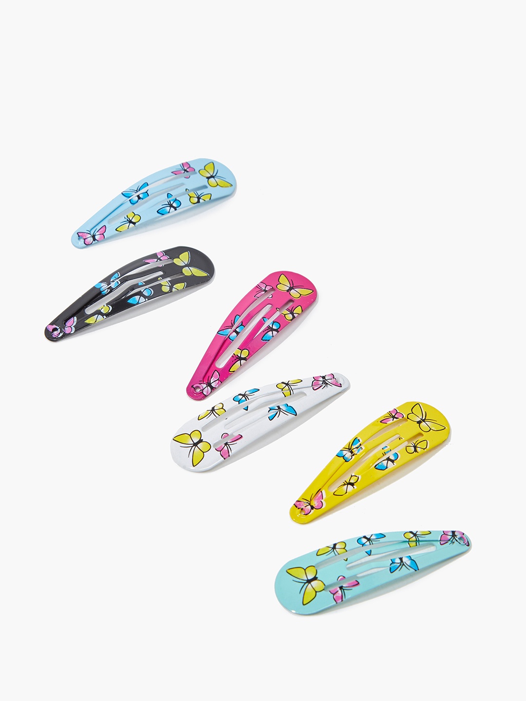 

FOREVER 21 Women Set Of 6 Multicoloured Butterfly Tic Tac Hair Clip, Multi