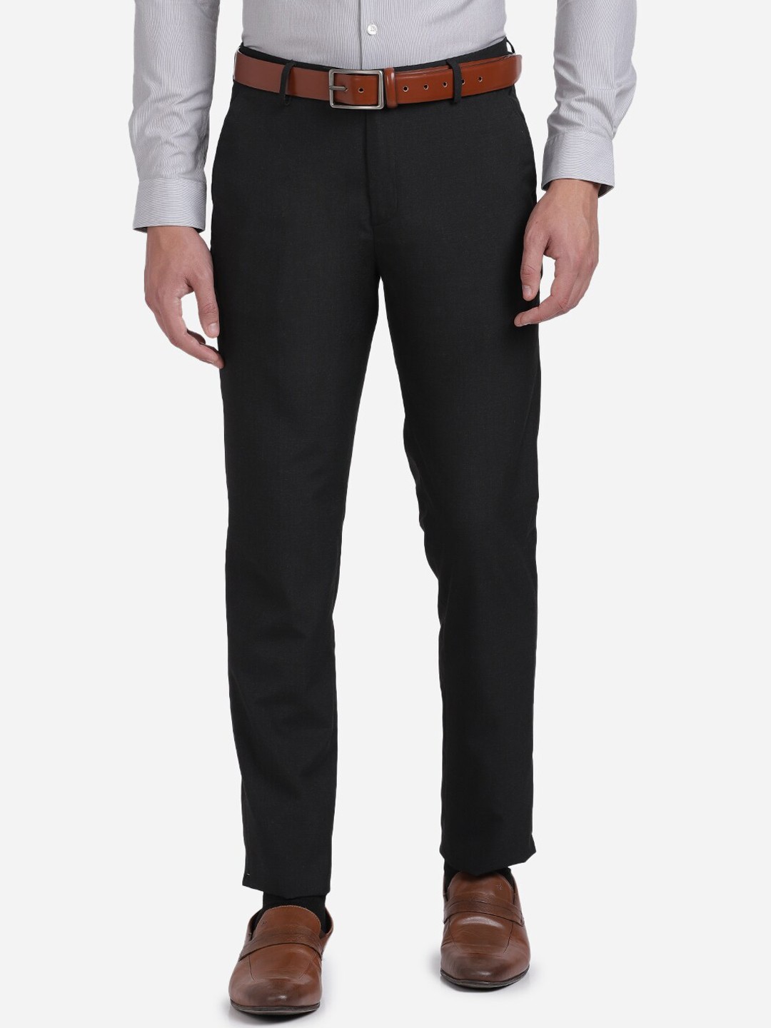 

Crocodile Men Black Slim Fit Formal Trousers