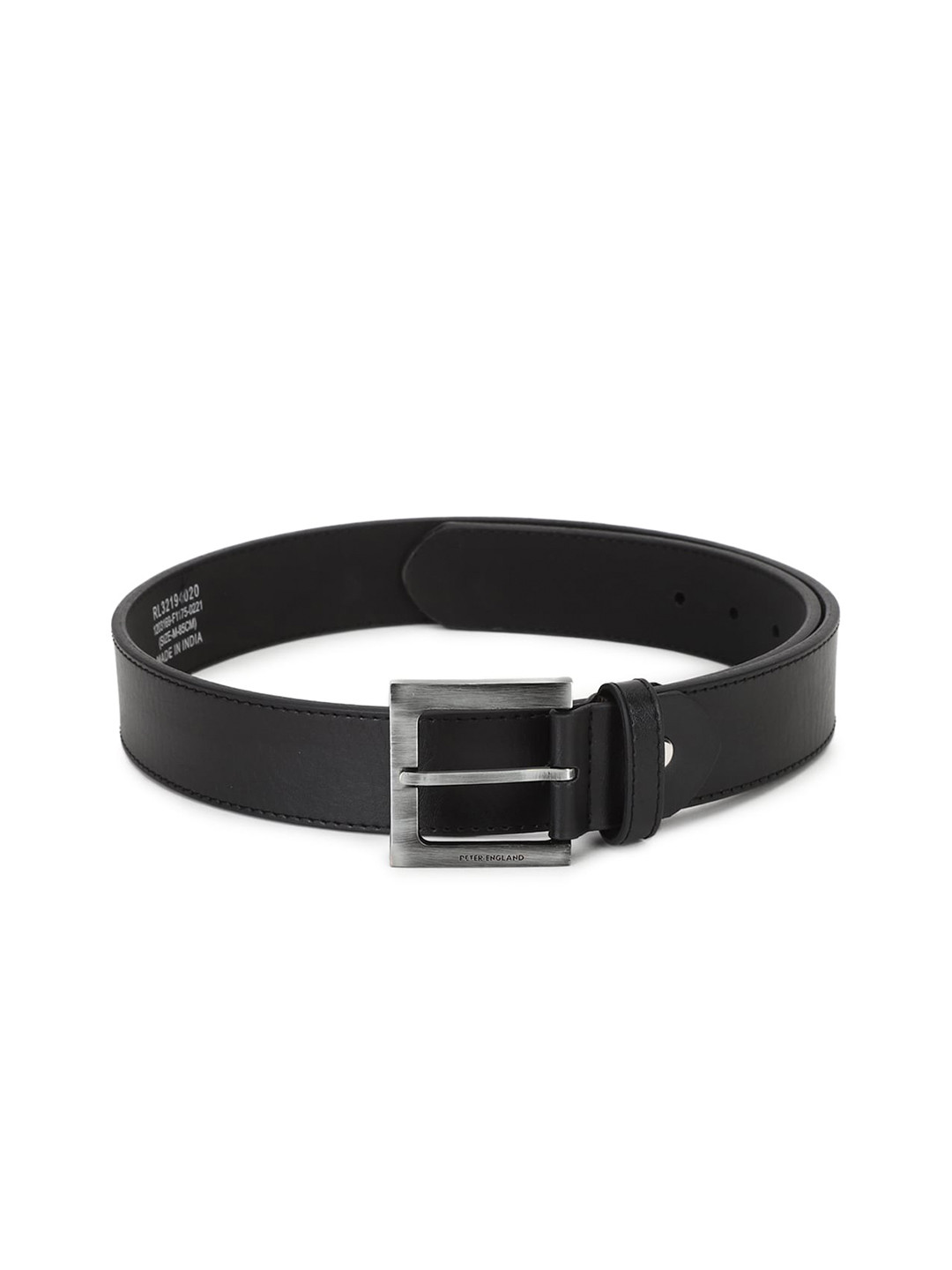 

Peter England Men Black Textured PU Formal Belt