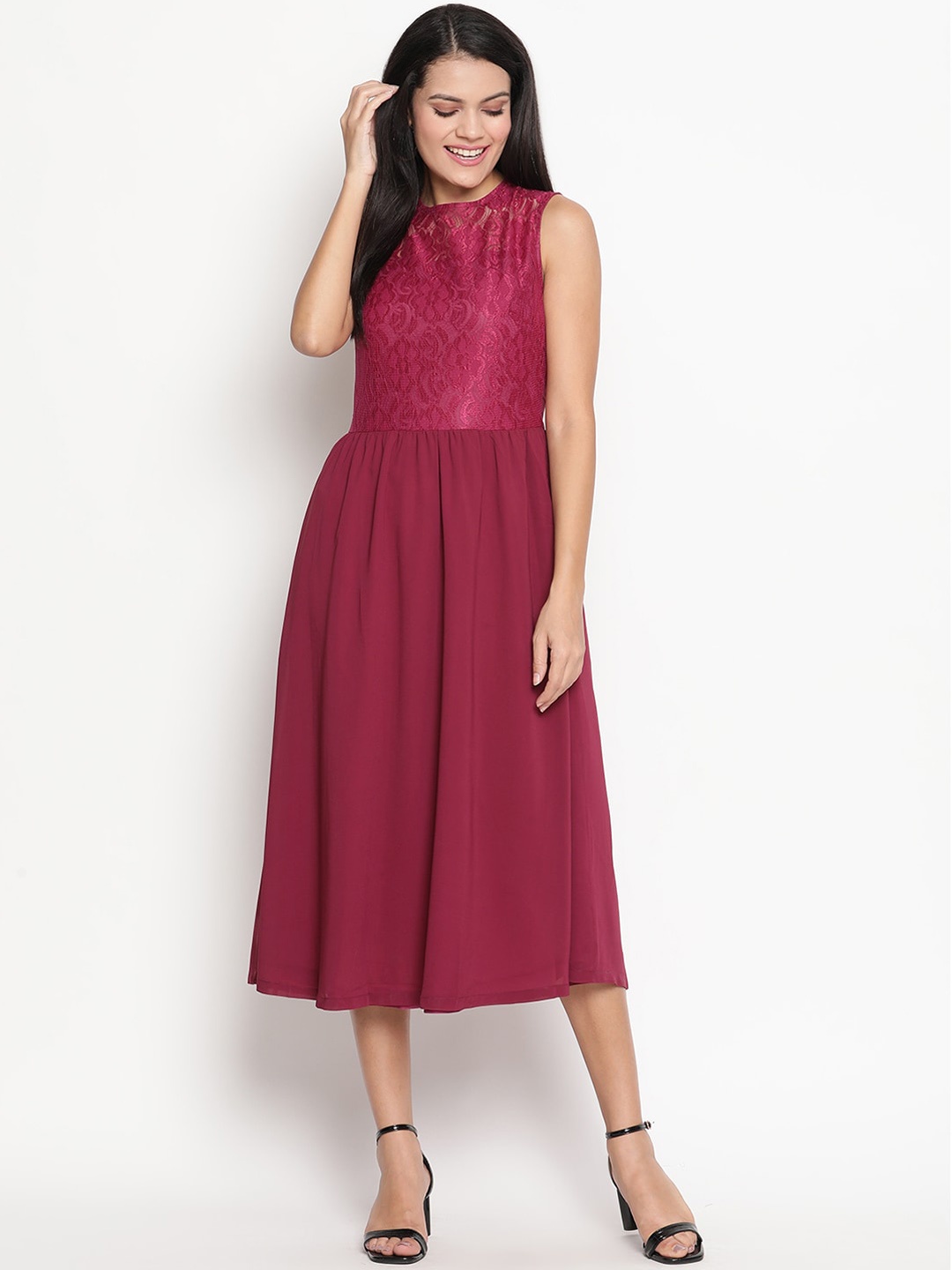 

HOUSE OF KKARMA Magenta Midi Dress