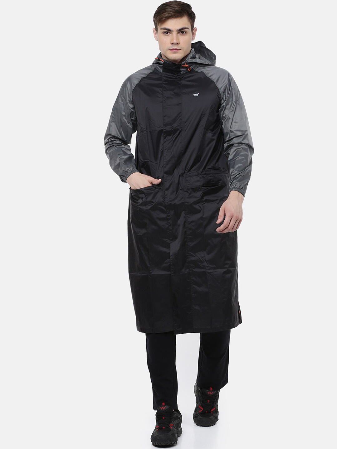 

Wildcraft Men Black Solid Hooded HypaDry Rain Coat