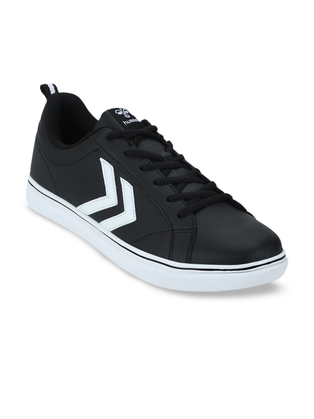 

hummel Unisex Black Woven Design PU Sneakers