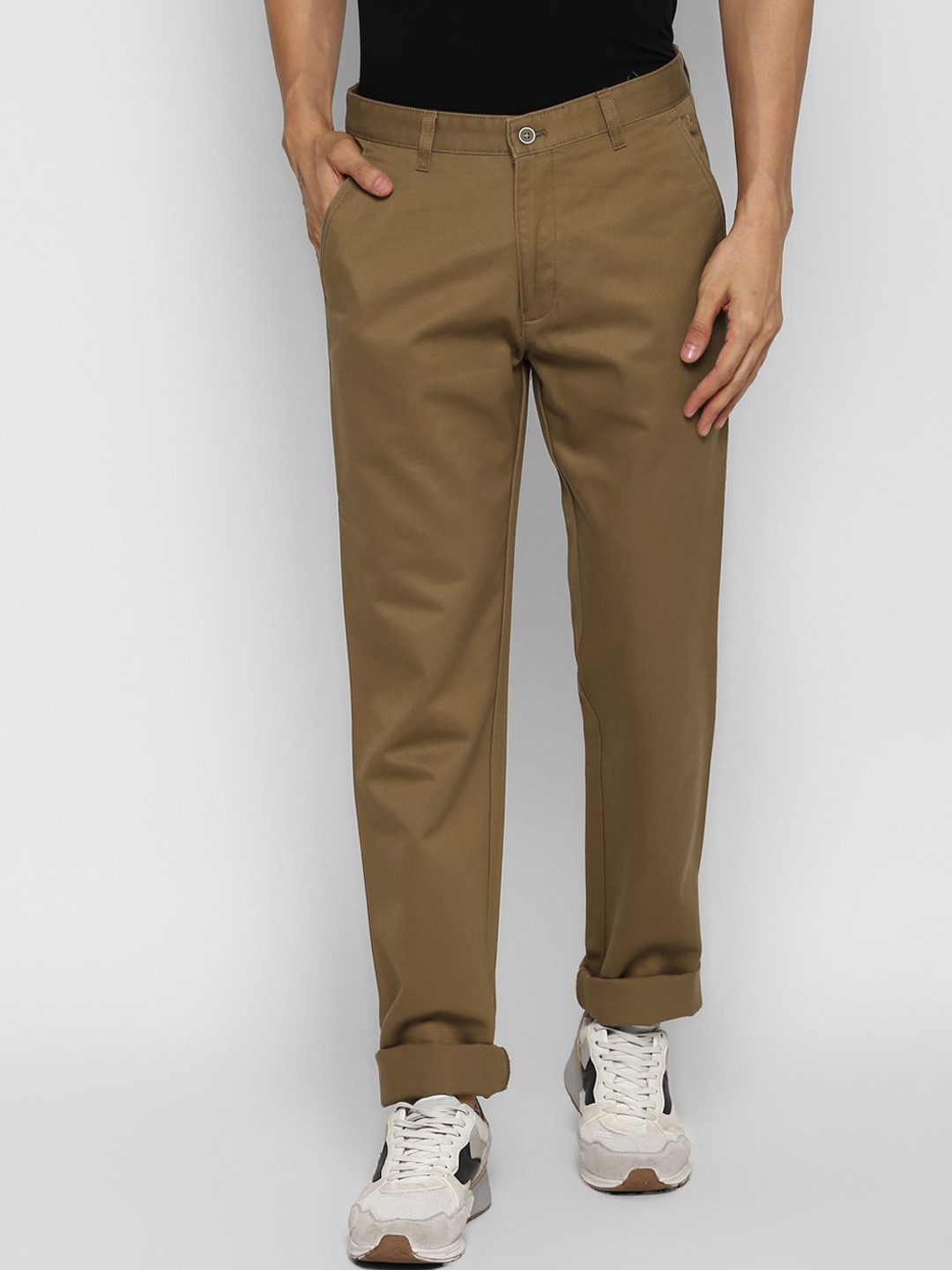 

Cantabil Men Khaki Straight Fit Regular Trousers