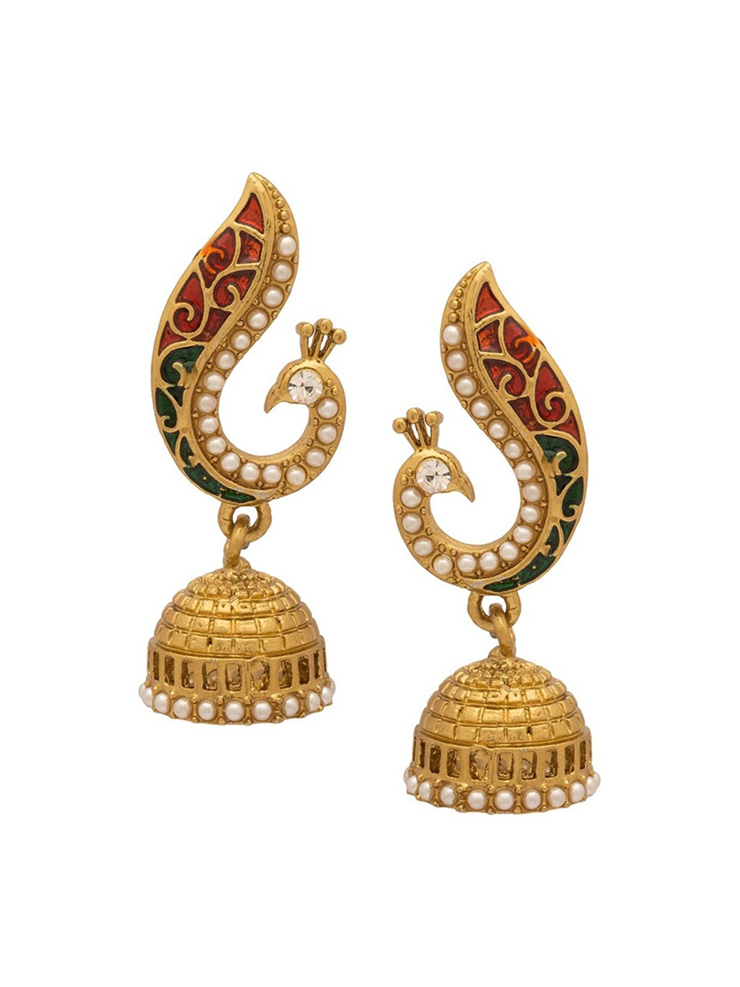 

Adwitiya Collection Gold Contemporary Jhumkas Earrings