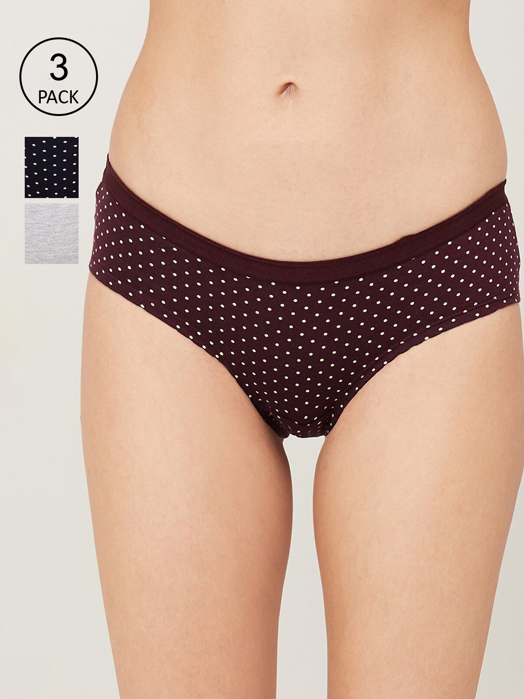 

Ginger by Lifestyle Women Pack Of 3 Assorted Hipster Briefs 8903734431152