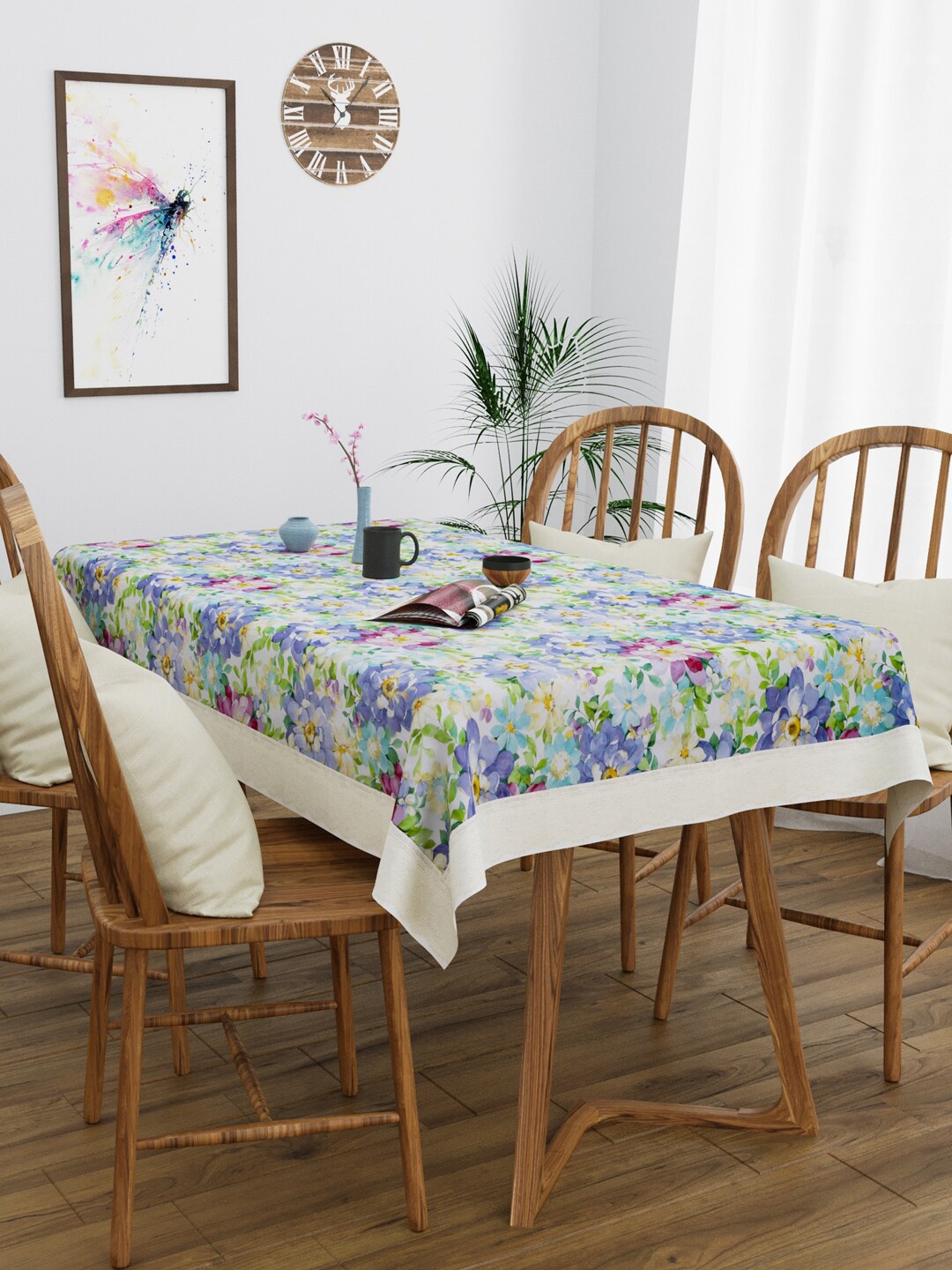 

Clasiko Pink & Blue Floral Printed PVC 4 Seater Anti Slip Table Cover