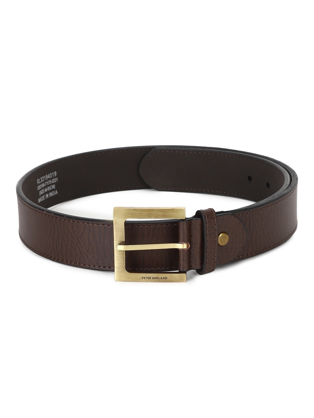 

Peter England Men Brown Textured PU Formal Belt