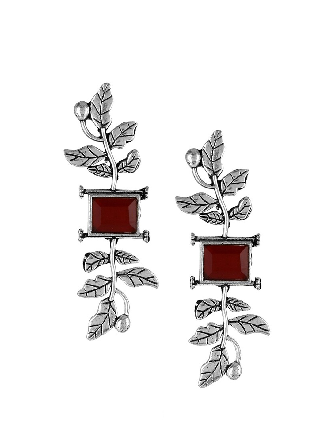 

Adwitiya Collection Silver Contemporary Drop Earrings