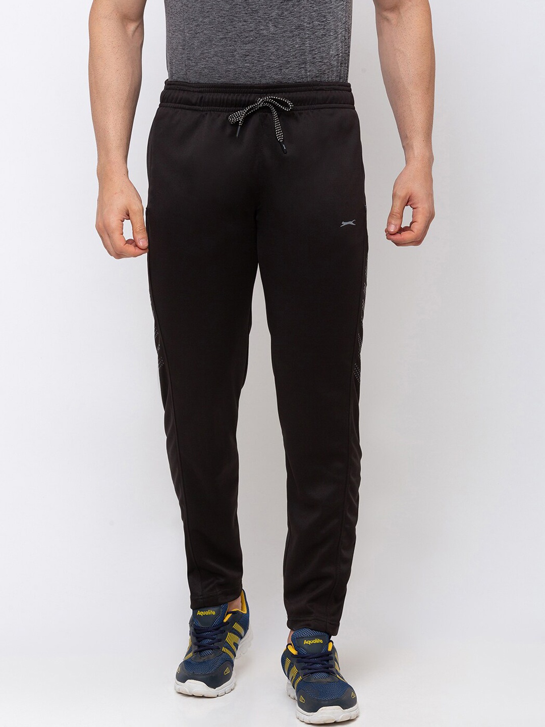 

Black Panther Men's Black Solid Gym Slim-Fit Track Pants