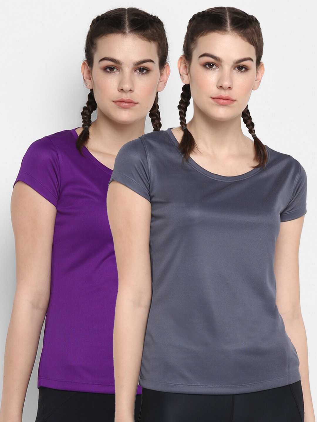 

ScoldMe Women Multicoloured Pack Of 2 Slim Fit T-shirt, Multi