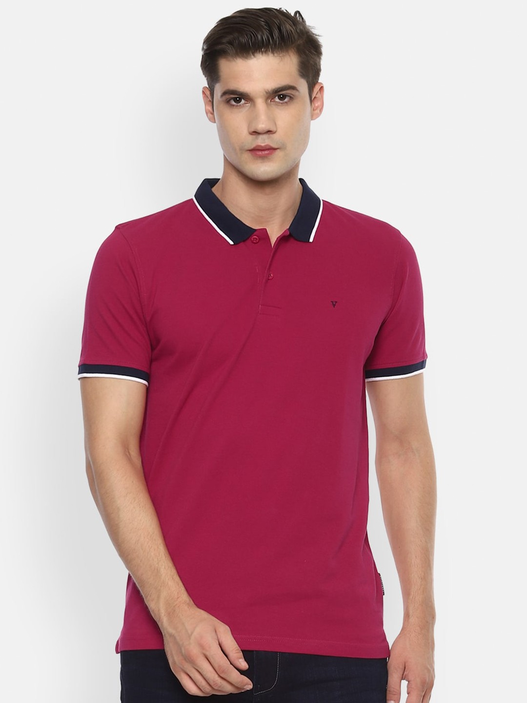 

Van Heusen Sport Men Pink Polo Collar T-shirt