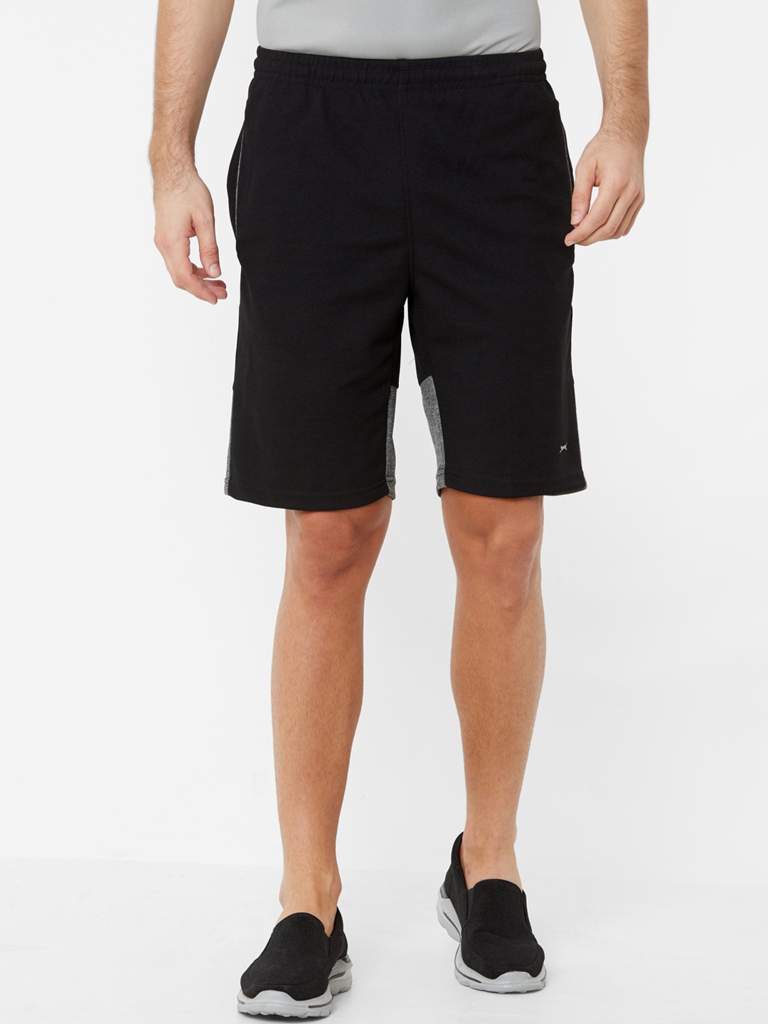 

Black Panther Men Black Mid-Rise Regular Shorts