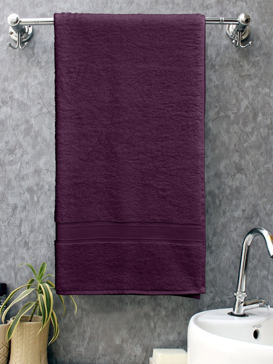 

BOMBAY DYEING Purple Solid 550 GSM Cotton Bath Towel