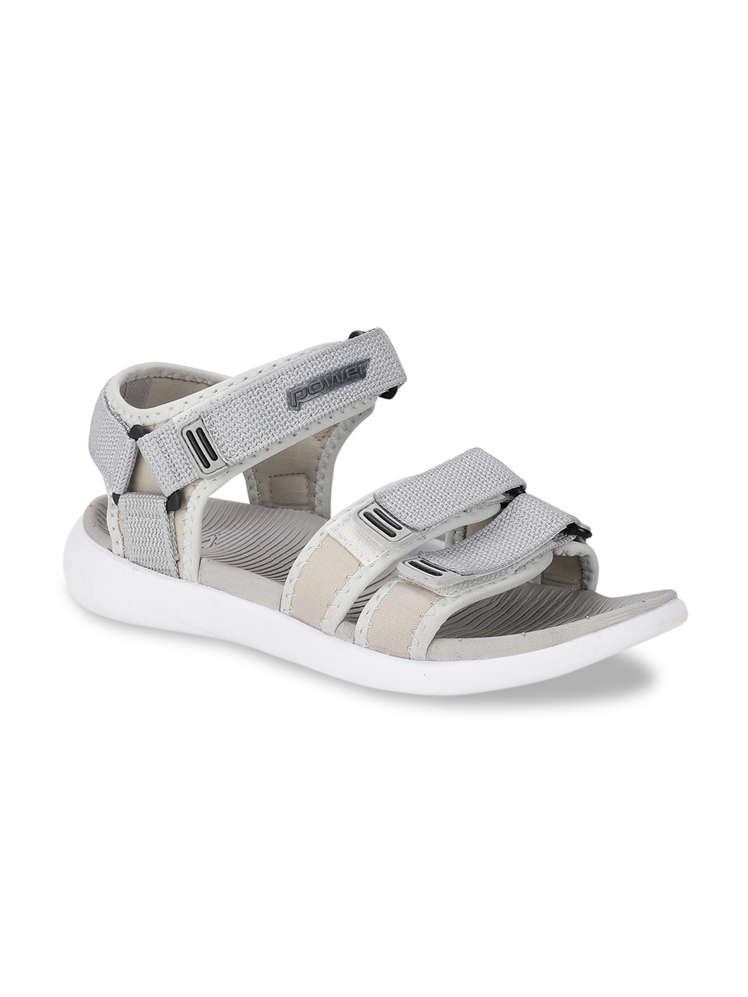 Power Men Grey Solid Sports Sandals