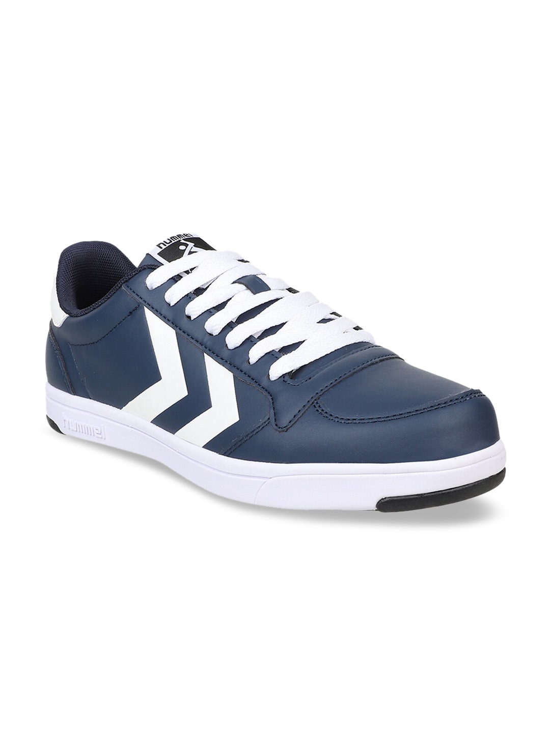 

hummel Unisex Blue Striped PU Sneakers