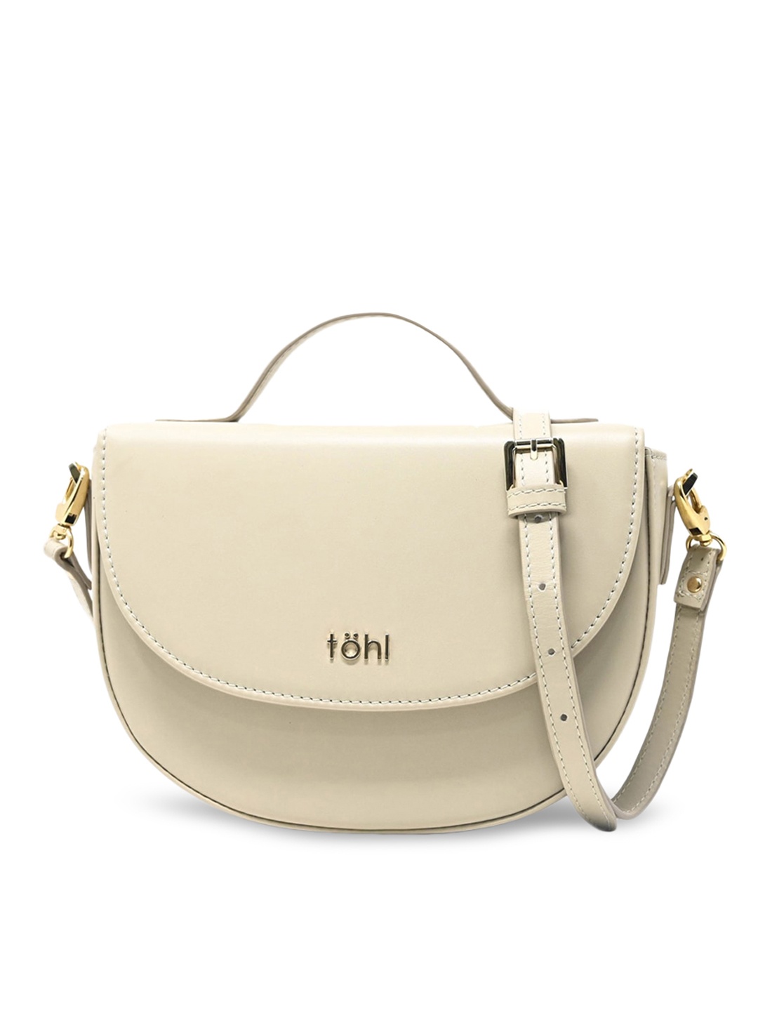 

tohl Nude-Coloured Leather Half Moon Sling Bag