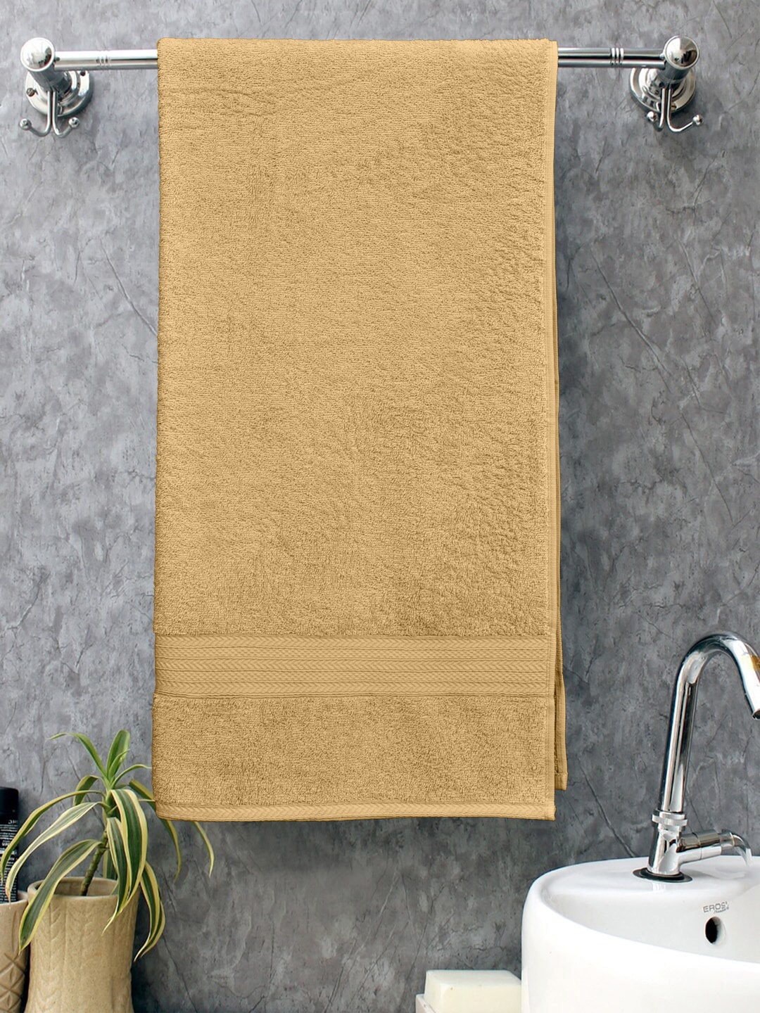 

BOMBAY DYEING Yellow Solid 550 GSM Cotton Bath Towel