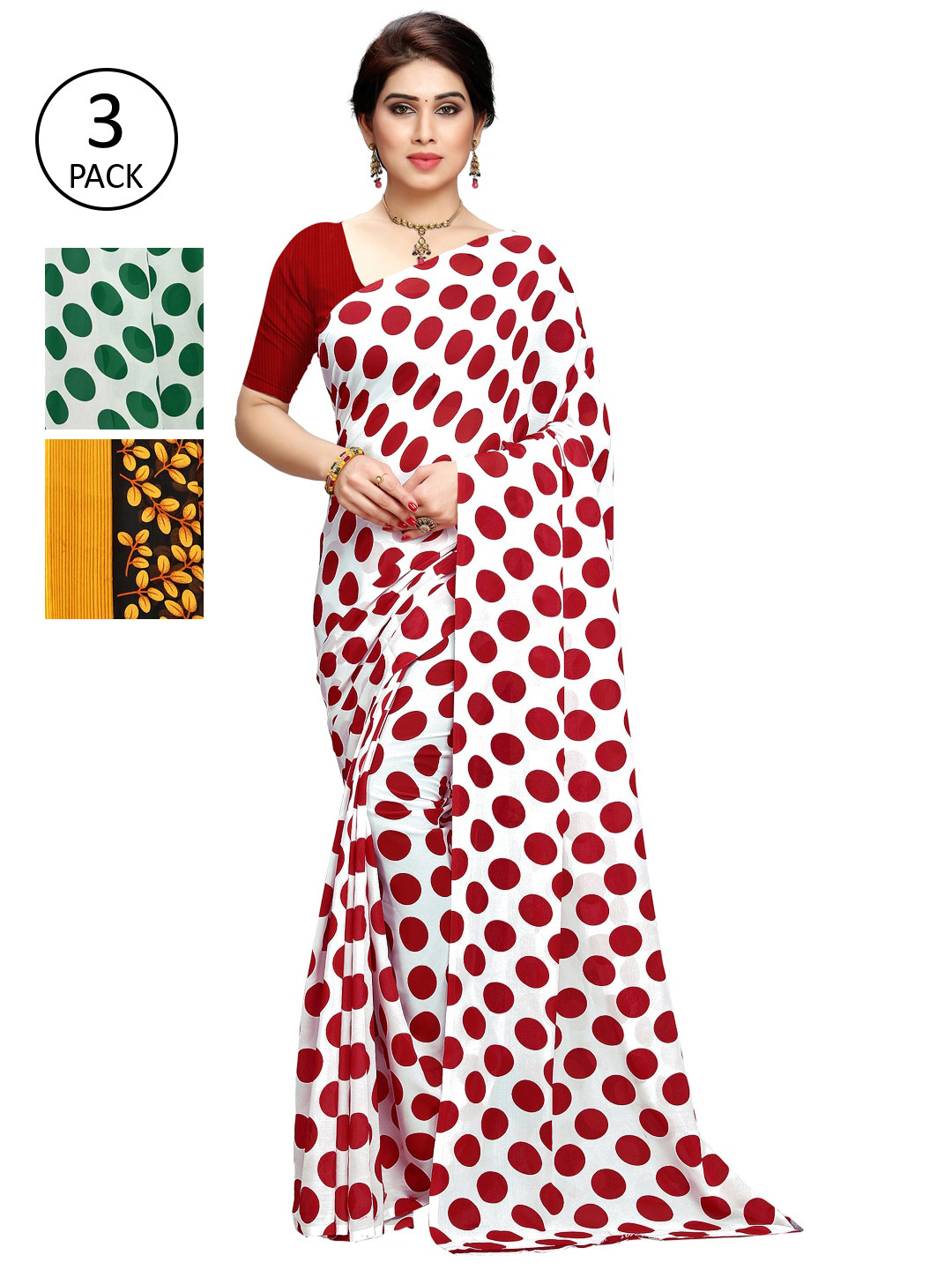 

KALINI Women Pack Of 3 Printed Sarees, Blue