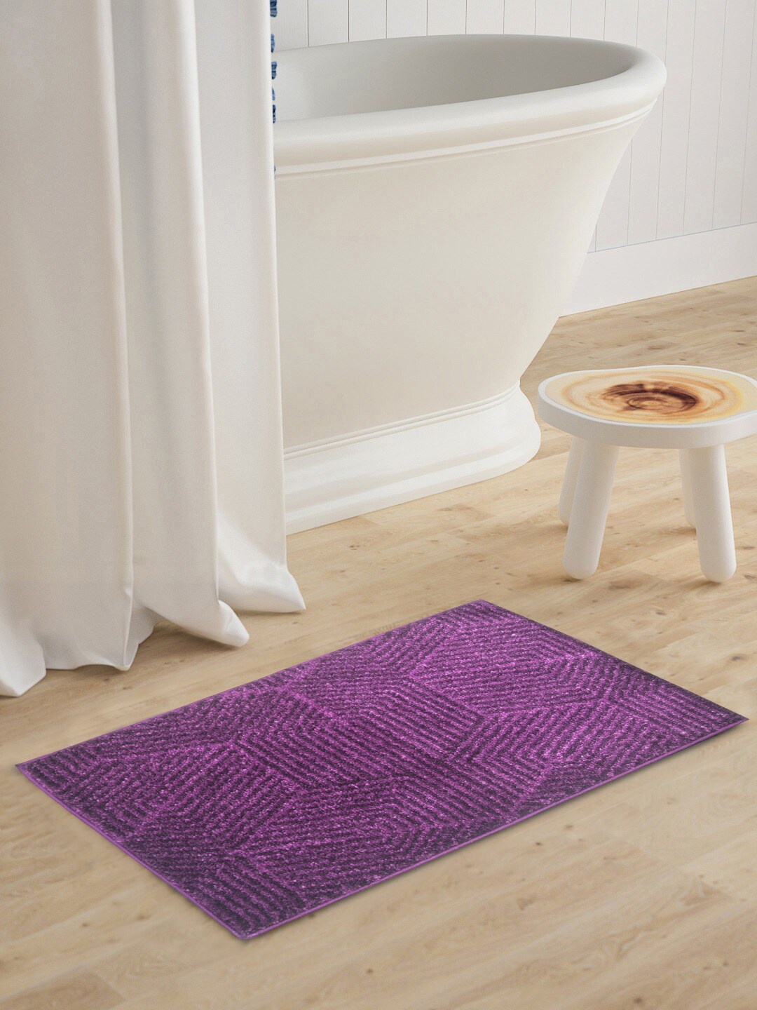 

BIANCA Purple Self-Design 1850 GSM Anti-Skid Bath Rug