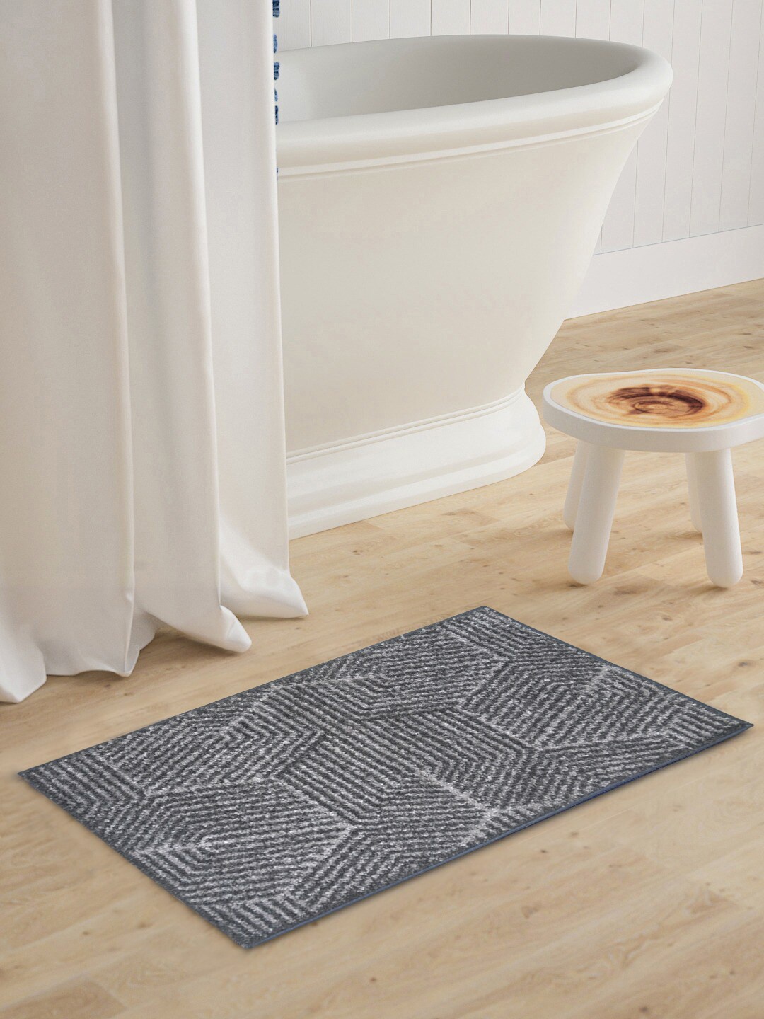 

BIANCA Grey Patterned 1850 GSM Anti-Skid Bath Rug